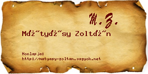Mátyásy Zoltán névjegykártya